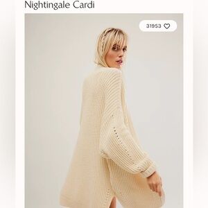Free People Nightingale Cardigan, Cream, Medium
